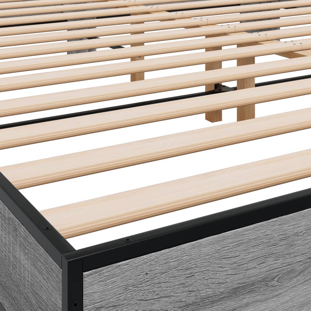 vidaXL Bed Frame without Mattress Grey Sonoma 200x200 cm