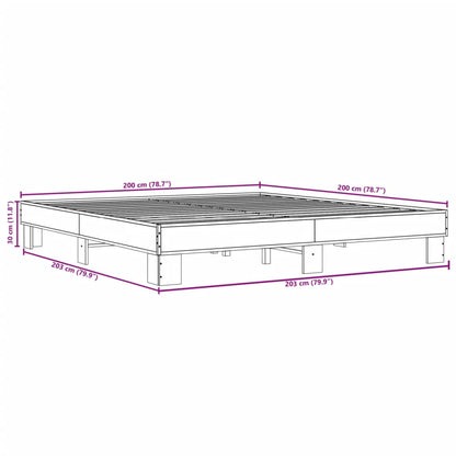 vidaXL Bed Frame without Mattress Grey Sonoma 200x200 cm