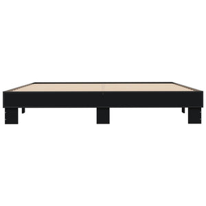 vidaXL Bed Frame Black 180x200 cm Super King Engineered Wood and Metal