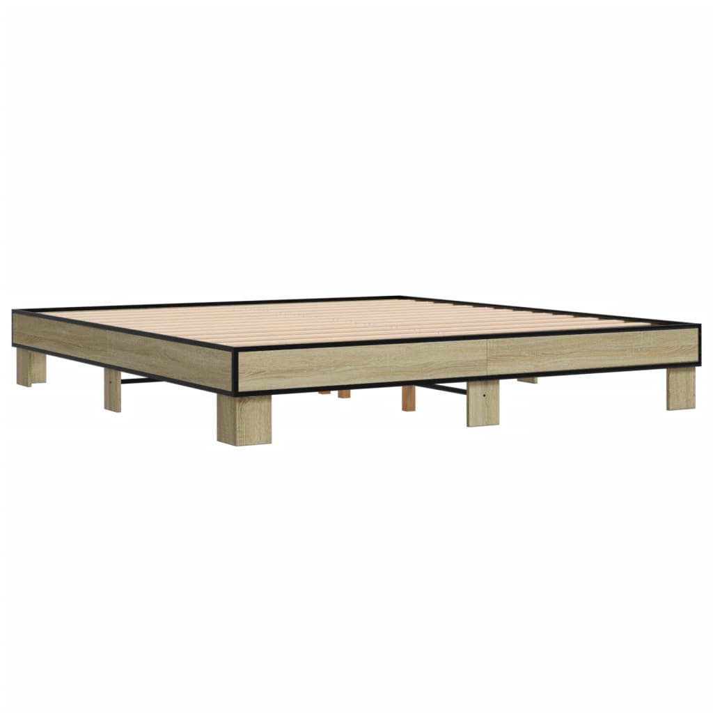 vidaXL Bed Frame without Mattress Sonoma Oak 160x200 cm