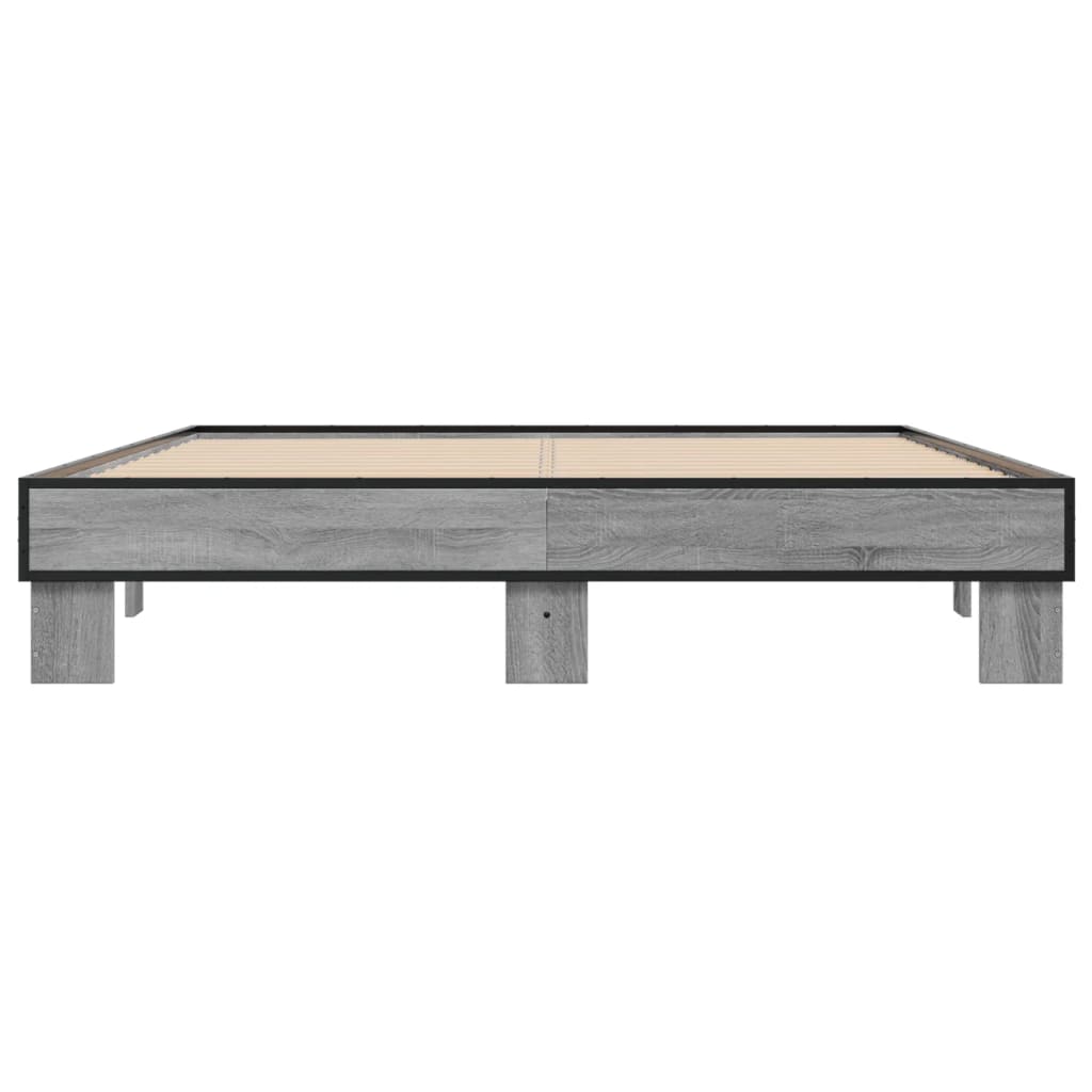 vidaXL Bed Frame without Mattress Grey Sonoma 150x200 cm King Size