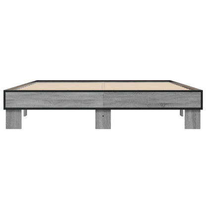 vidaXL Bed Frame without Mattress Grey Sonoma 150x200 cm King Size