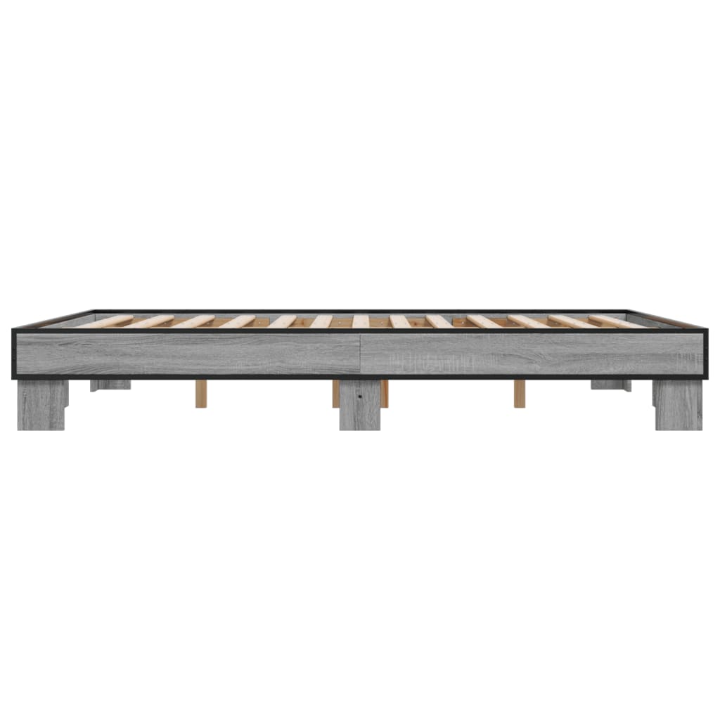 vidaXL Bed Frame without Mattress Grey Sonoma 150x200 cm King Size