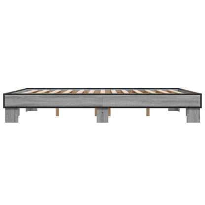 vidaXL Bed Frame without Mattress Grey Sonoma 150x200 cm King Size