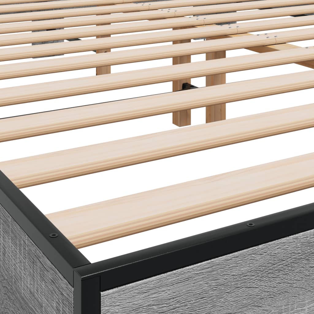 vidaXL Bed Frame without Mattress Grey Sonoma 150x200 cm King Size