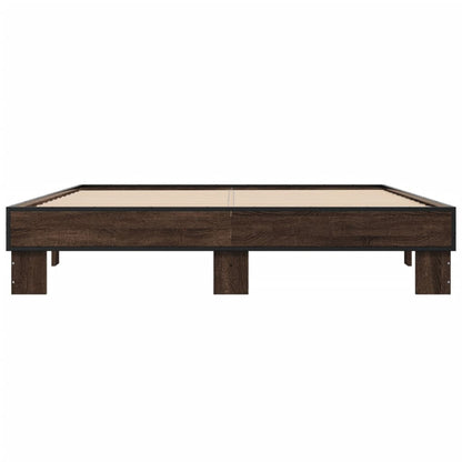 vidaXL Bed Frame without Mattress Brown Oak 150x200 cm King Size
