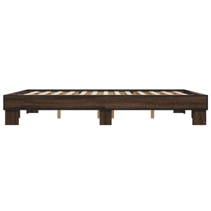 vidaXL Bed Frame without Mattress Brown Oak 150x200 cm King Size