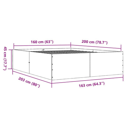 vidaXL Bed Frame without Mattress Black 160x200 cm