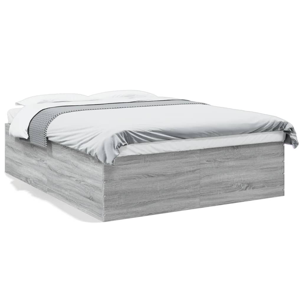 vidaXL Bed Frame without Mattress Grey Sonoma 160x200 cm