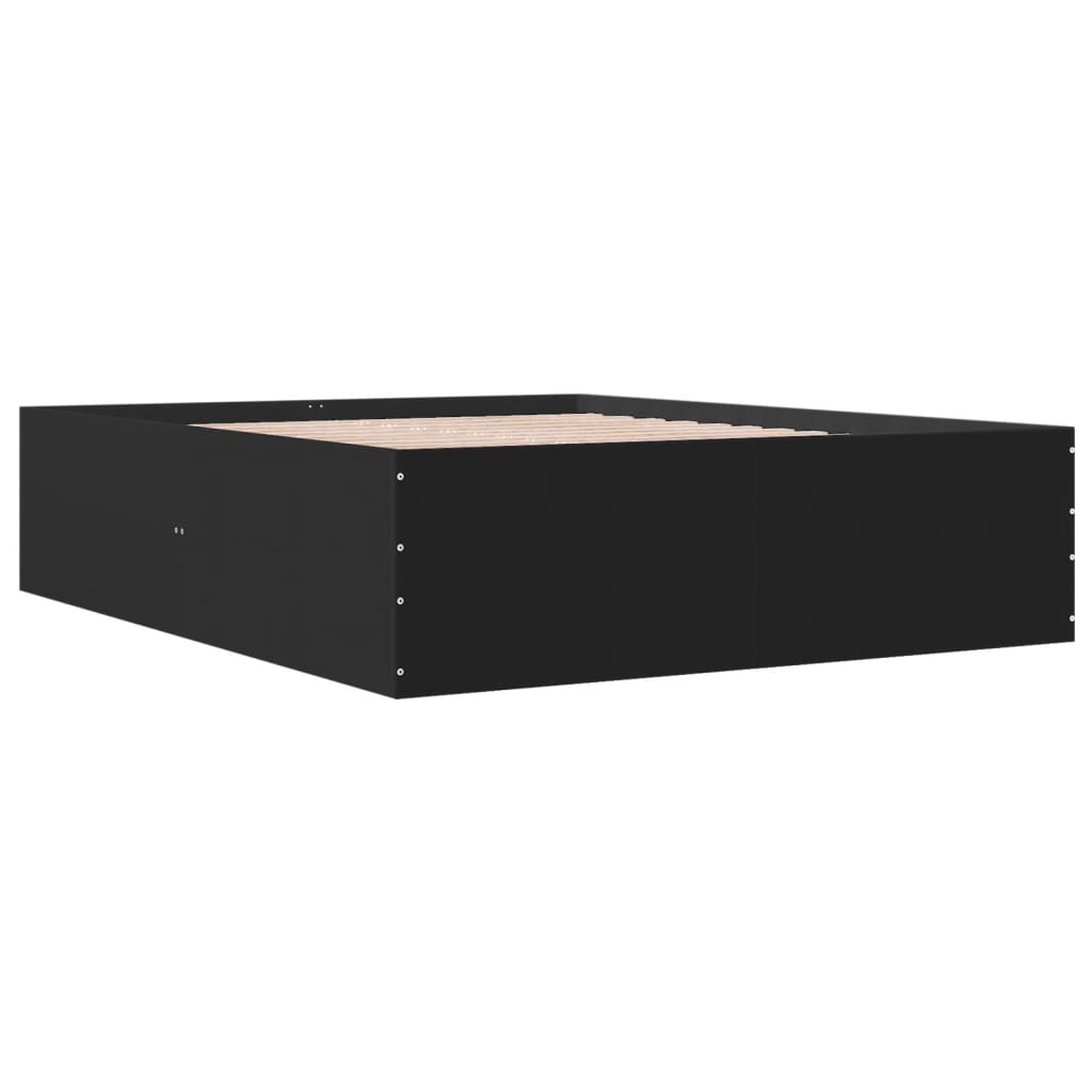 vidaXL Bed Frame without Mattress Black 150x200 cm