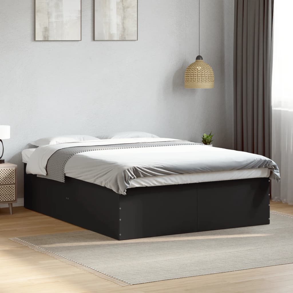 vidaXL Bed Frame without Mattress Black 150x200 cm