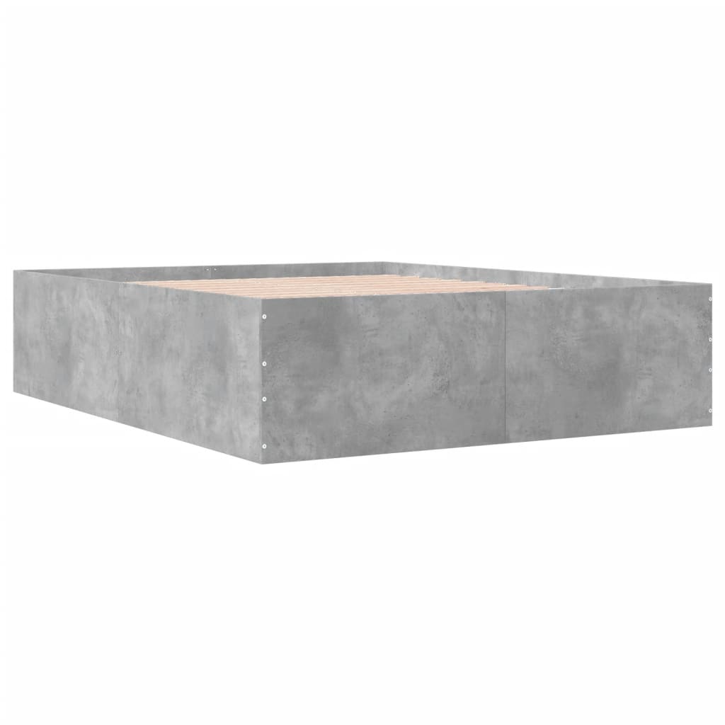 vidaXL Bed Frame without Mattress Concrete Grey 150x200 cm