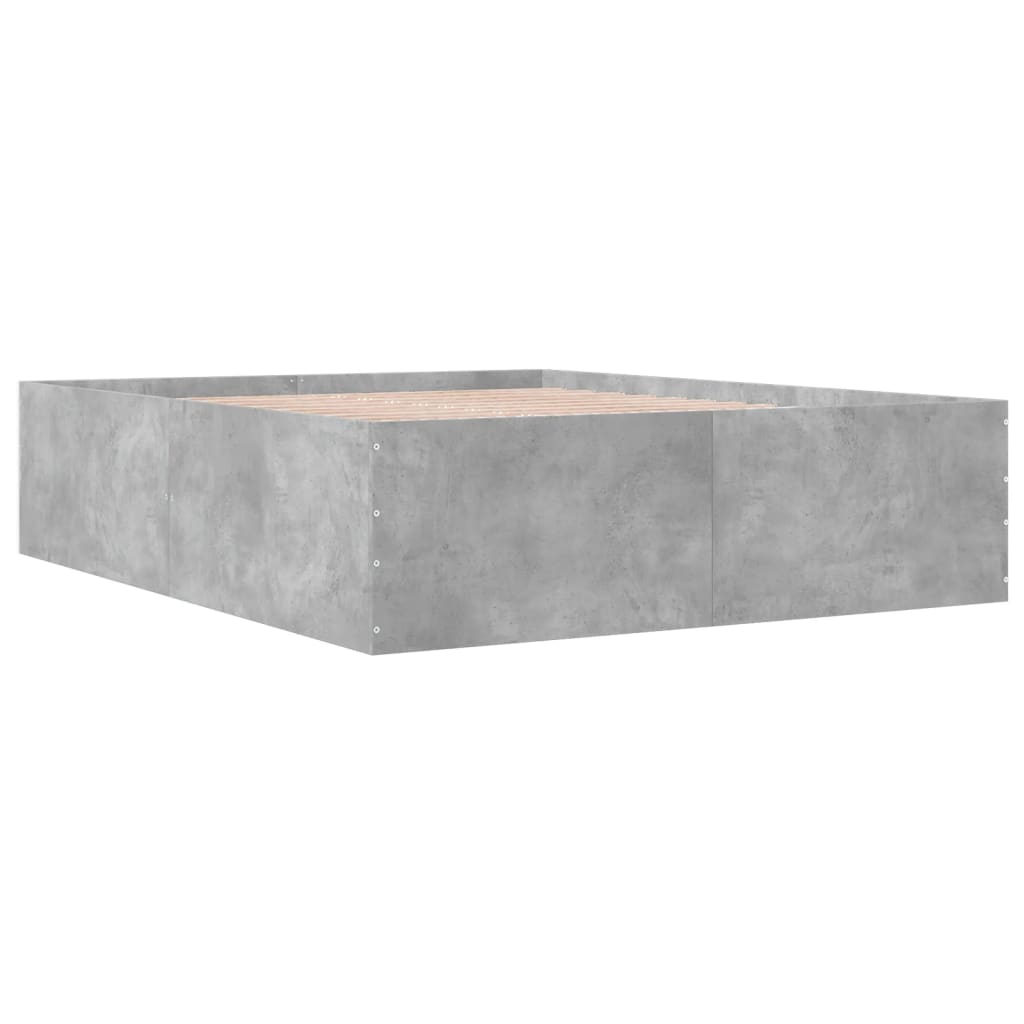 vidaXL Bed Frame without Mattress Concrete Grey 150x200 cm