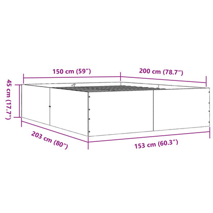 vidaXL Bed Frame without Mattress Concrete Grey 150x200 cm
