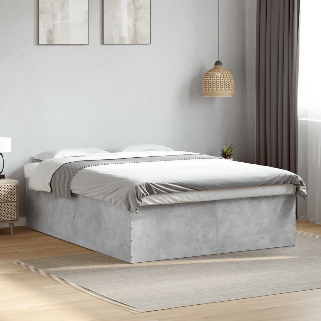 vidaXL Bed Frame without Mattress Concrete Grey 150x200 cm
