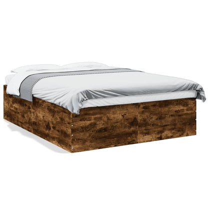 vidaXL Bed Frame without Mattress Smoked Oak 150x200 cm