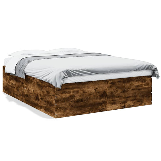 vidaXL Bed Frame without Mattress Smoked Oak 150x200 cm