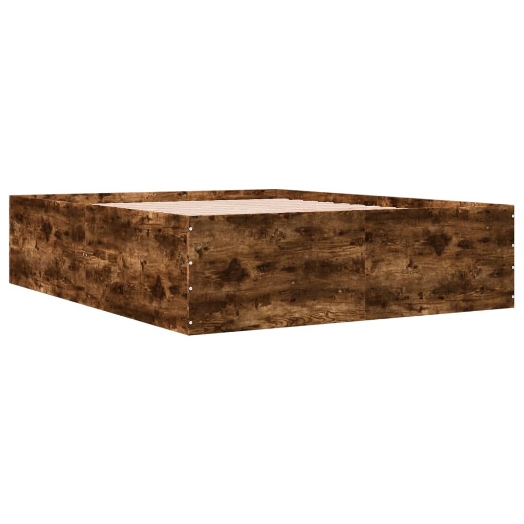 vidaXL Bed Frame without Mattress Smoked Oak 150x200 cm