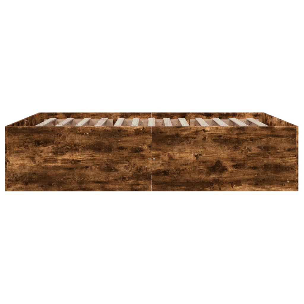 vidaXL Bed Frame without Mattress Smoked Oak 150x200 cm