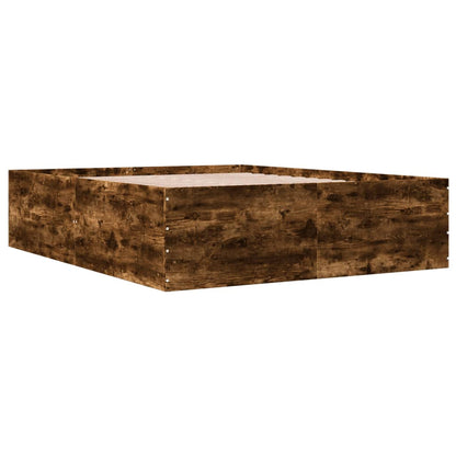vidaXL Bed Frame without Mattress Smoked Oak 150x200 cm