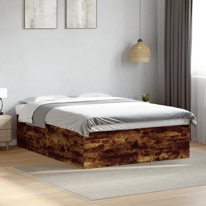 vidaXL Bed Frame without Mattress Smoked Oak 150x200 cm