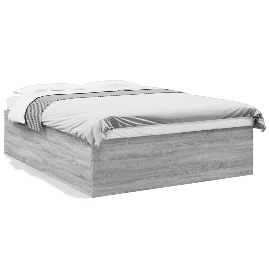 vidaXL Bed Frame without Mattress Grey Sonoma 150x200 cm