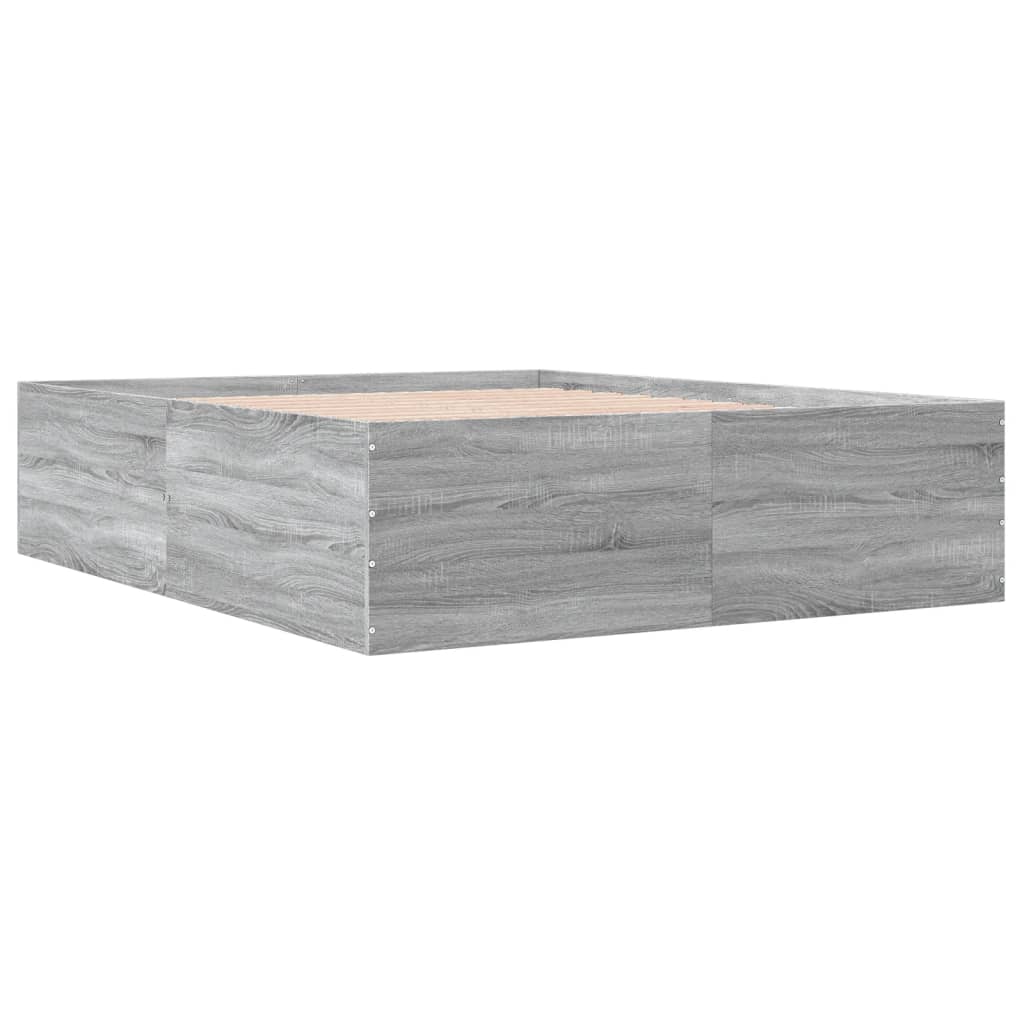 vidaXL Bed Frame without Mattress Grey Sonoma 150x200 cm
