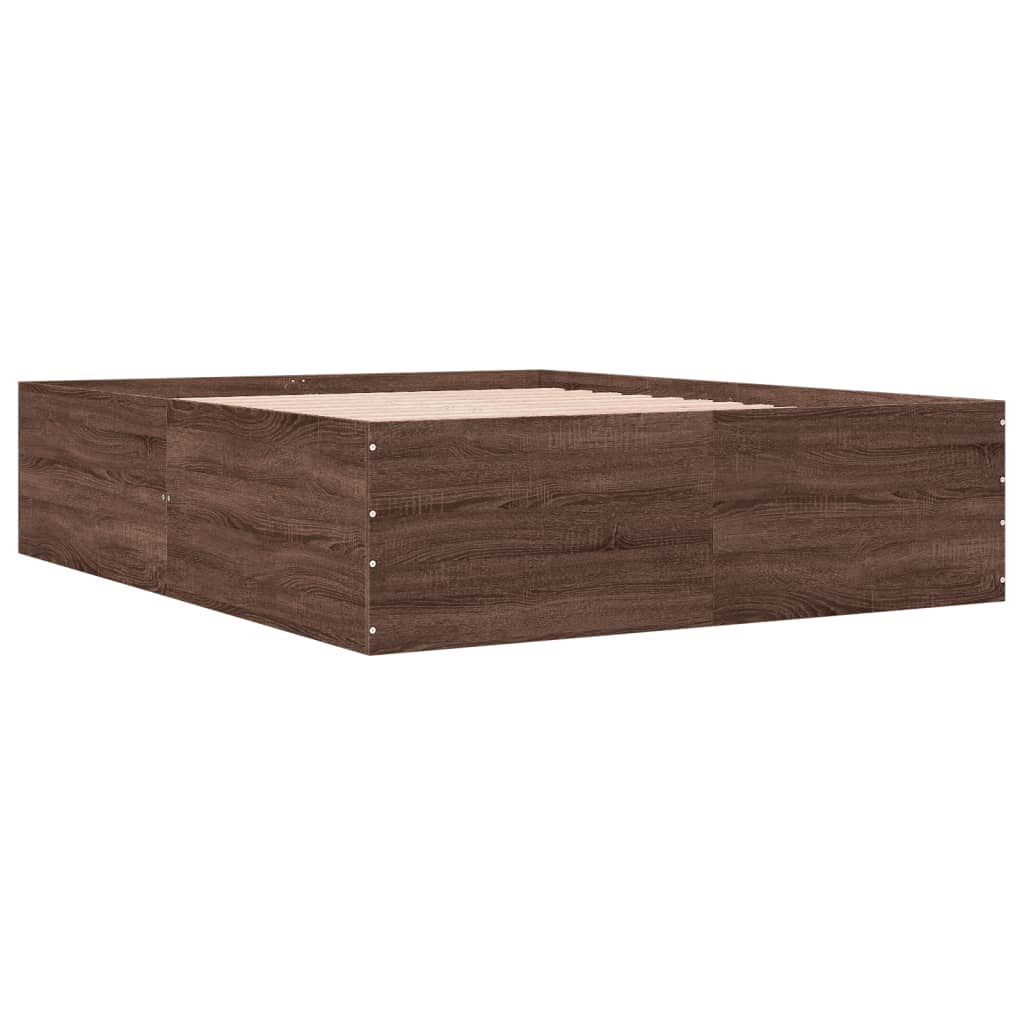 vidaXL Bed Frame without Mattress Brown Oak 150x200 cm