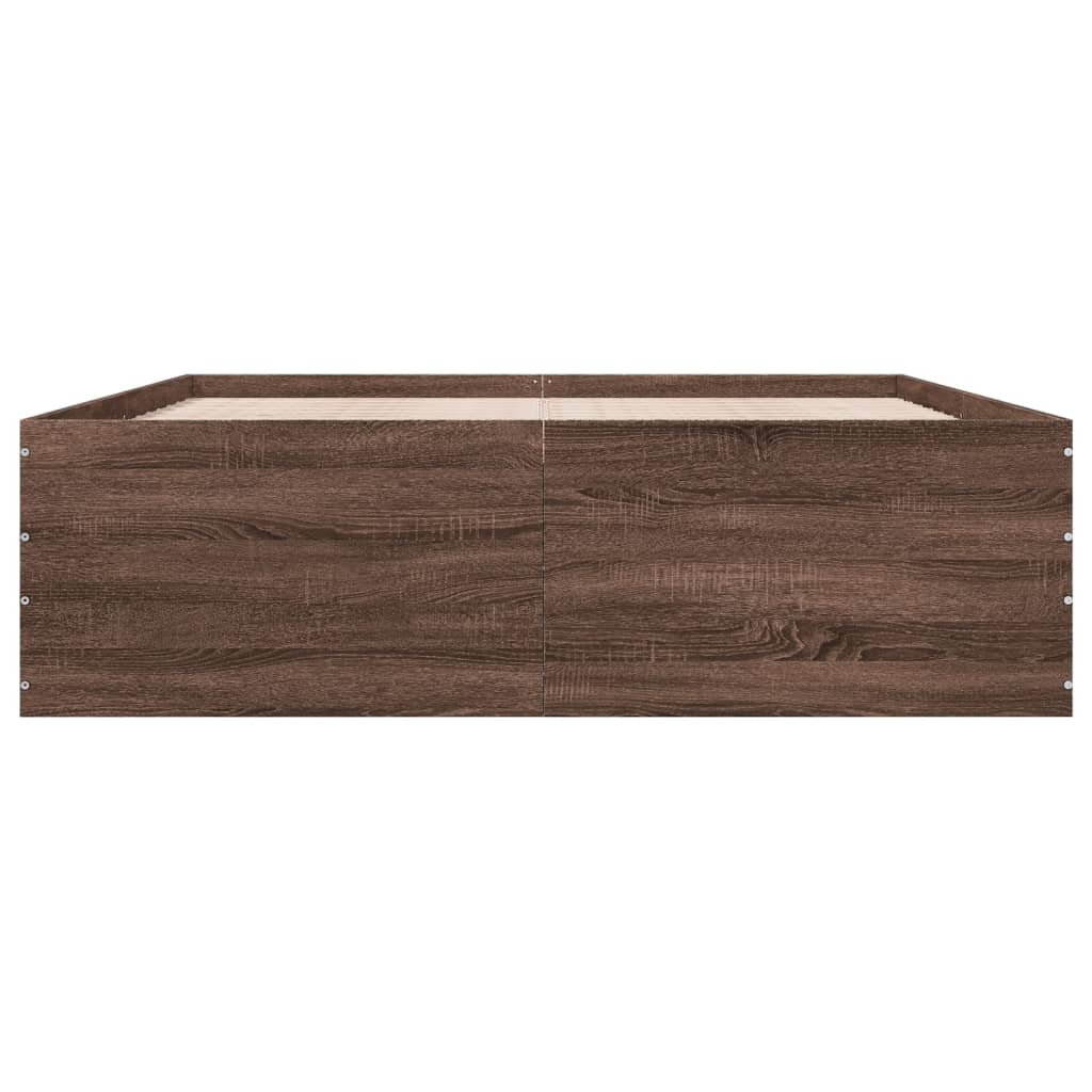vidaXL Bed Frame without Mattress Brown Oak 150x200 cm