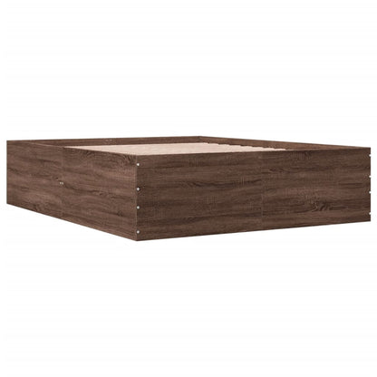 vidaXL Bed Frame without Mattress Brown Oak 150x200 cm