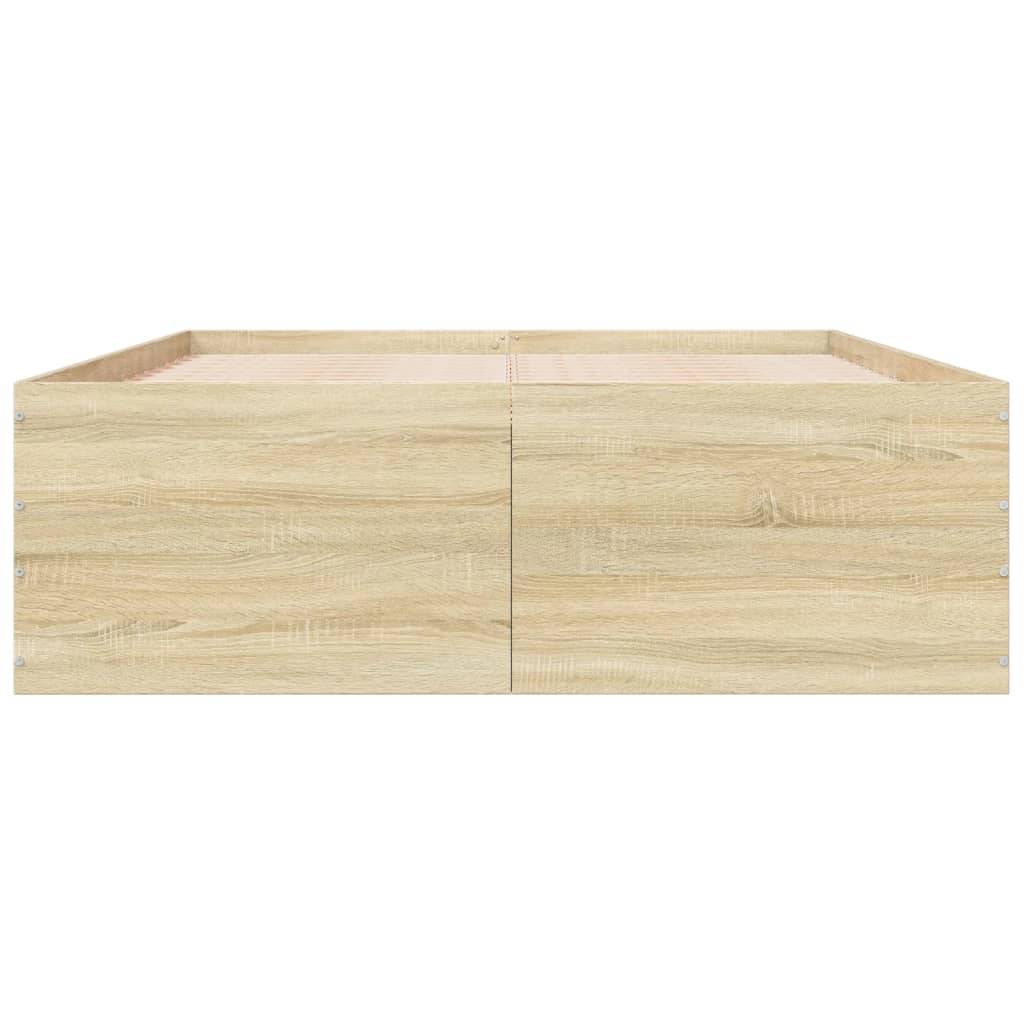 vidaXL Bed Frame without Mattress Sonoma Oak 140x200 cm