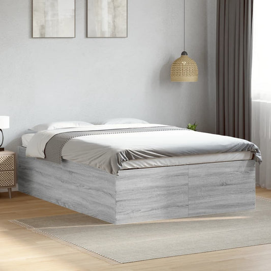 vidaXL Bed Frame without Mattress Grey Sonoma 140x200 cm