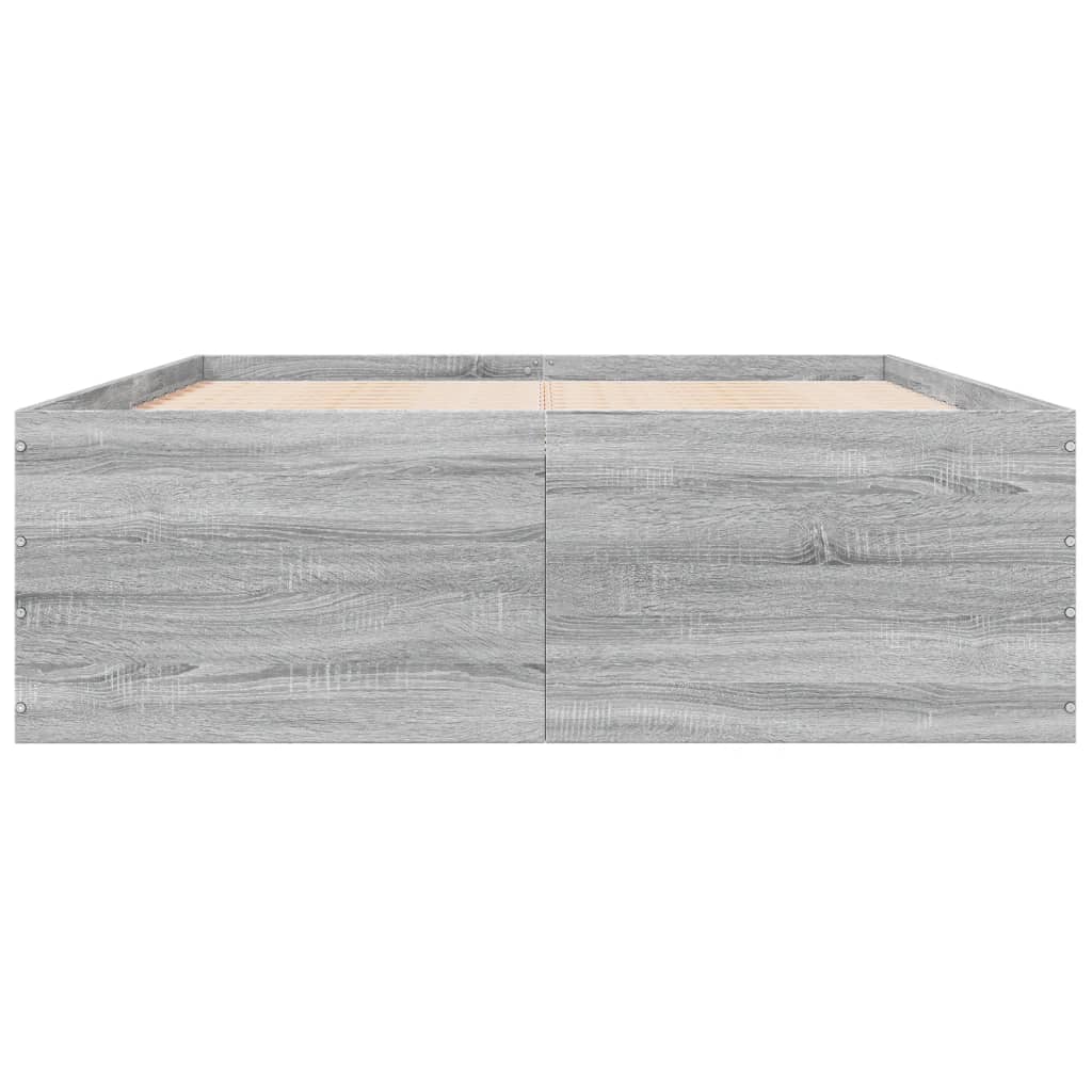 vidaXL Bed Frame without Mattress Grey Sonoma 140x200 cm