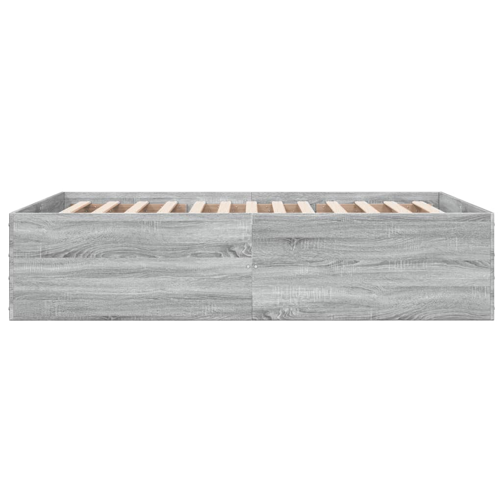vidaXL Bed Frame without Mattress Grey Sonoma 140x200 cm
