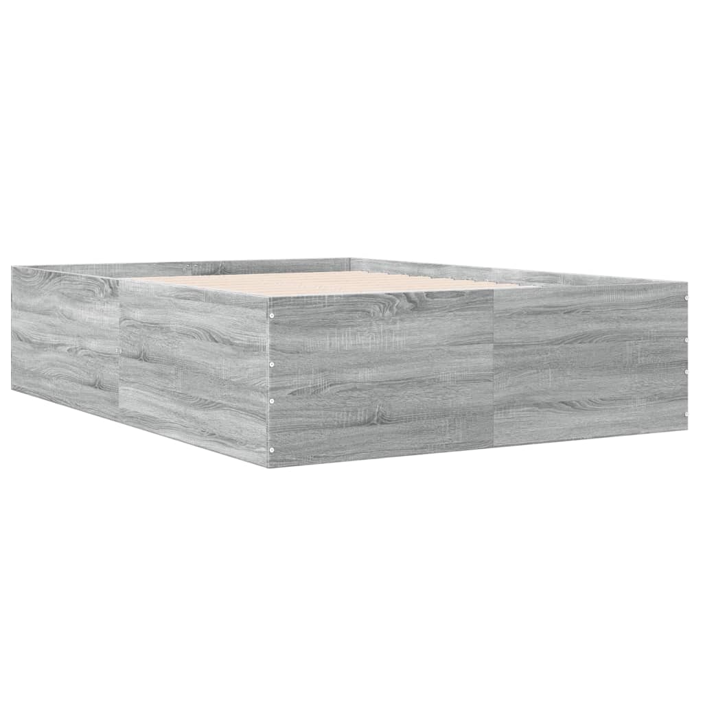 vidaXL Bed Frame without Mattress Grey Sonoma 140x200 cm