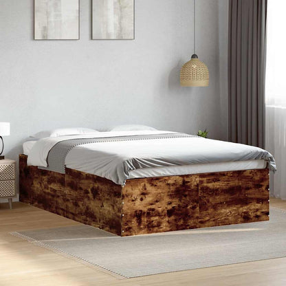 vidaXL Bed Frame without Mattress Smoked Oak 120x200 cm
