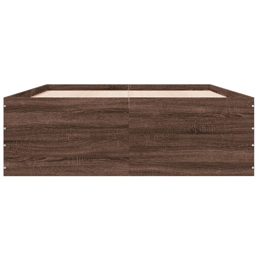 vidaXL Bed Frame without Mattress Brown Oak 120x200 cm