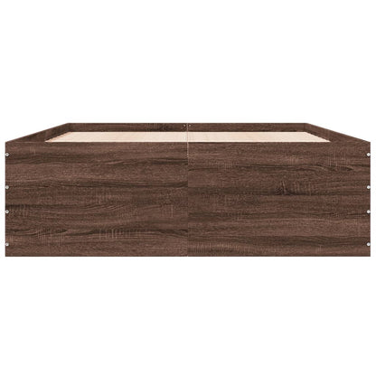 vidaXL Bed Frame without Mattress Brown Oak 120x200 cm
