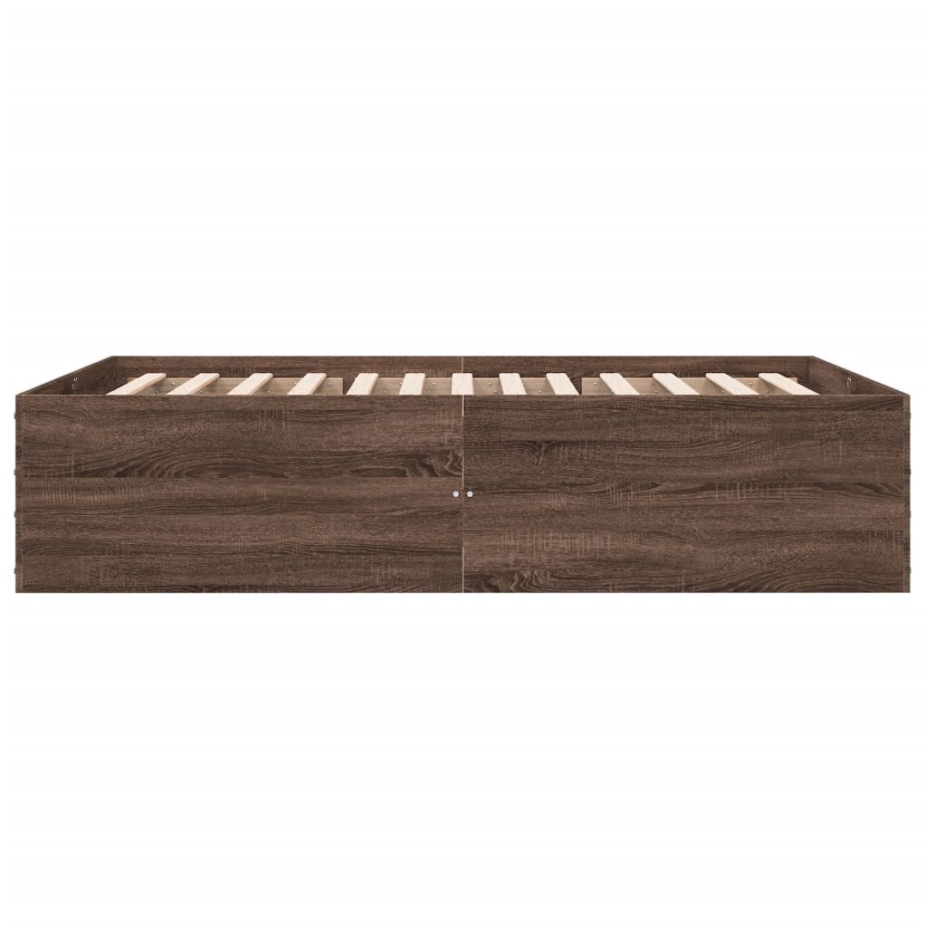 vidaXL Bed Frame without Mattress Brown Oak 120x200 cm