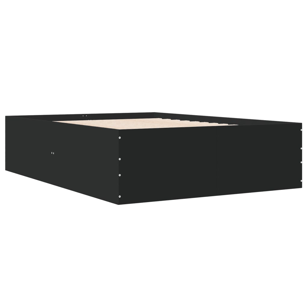 vidaXL Bed Frame without Mattress Black 140x190 cm
