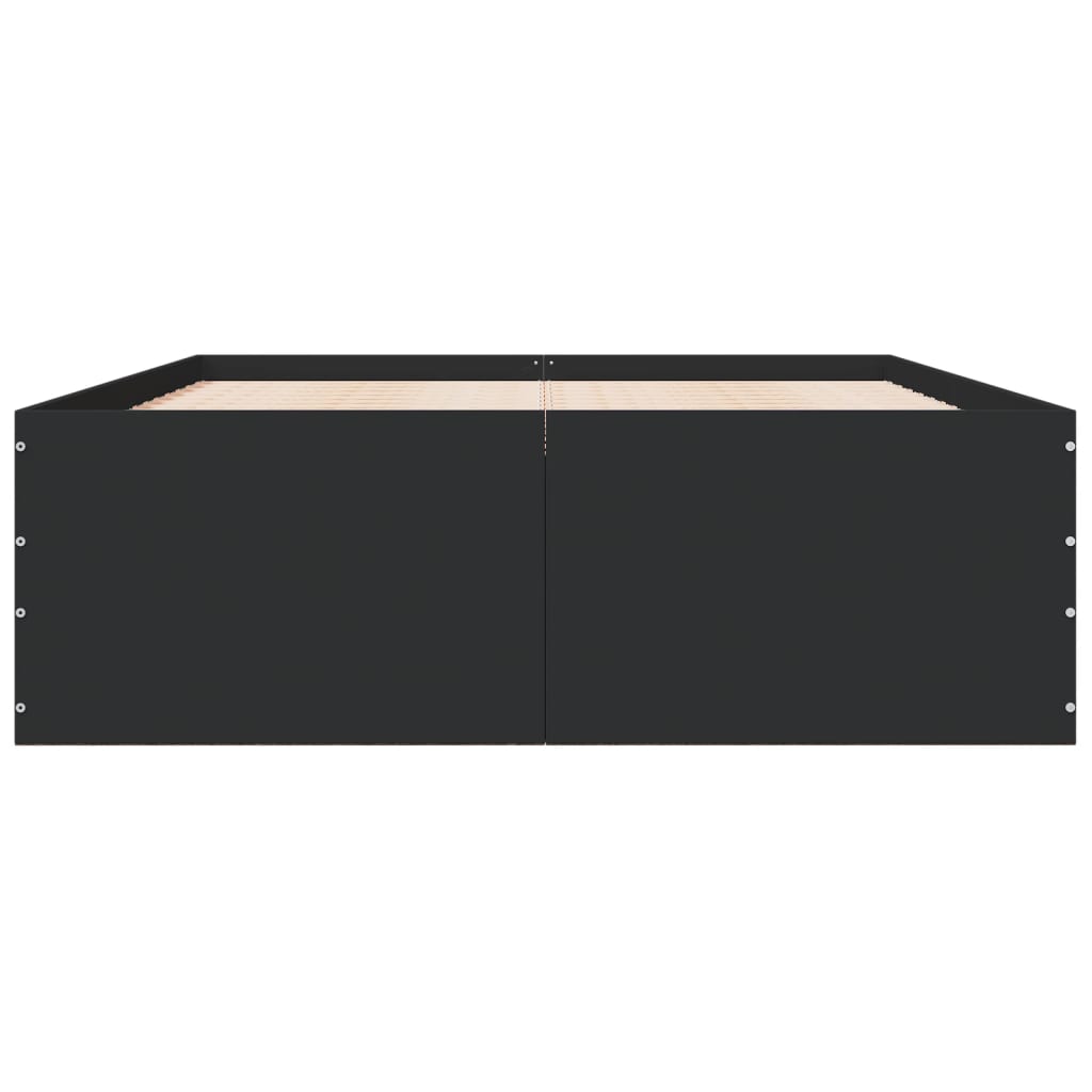 vidaXL Bed Frame without Mattress Black 140x190 cm