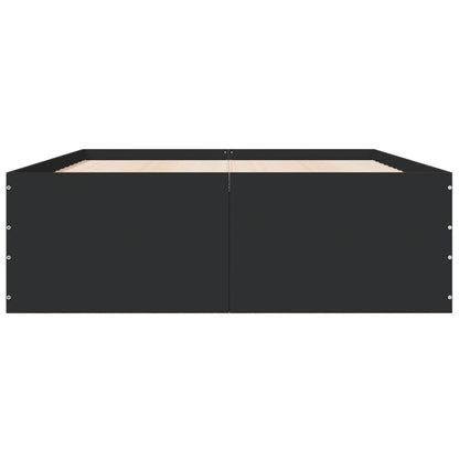 vidaXL Bed Frame without Mattress Black 140x190 cm