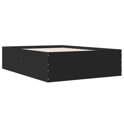 vidaXL Bed Frame without Mattress Black 140x190 cm