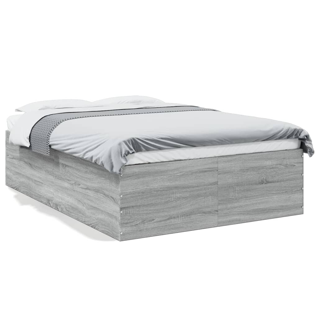 vidaXL Bed Frame without Mattress Grey Sonoma 140x190 cm