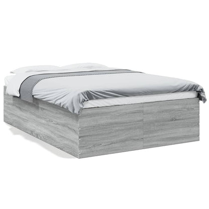 vidaXL Bed Frame without Mattress Grey Sonoma 140x190 cm