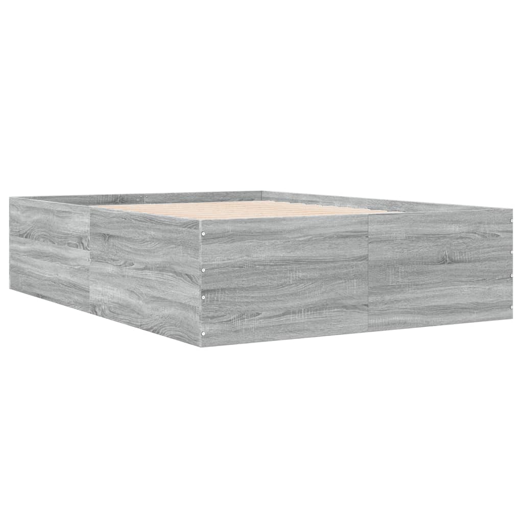vidaXL Bed Frame without Mattress Grey Sonoma 140x190 cm