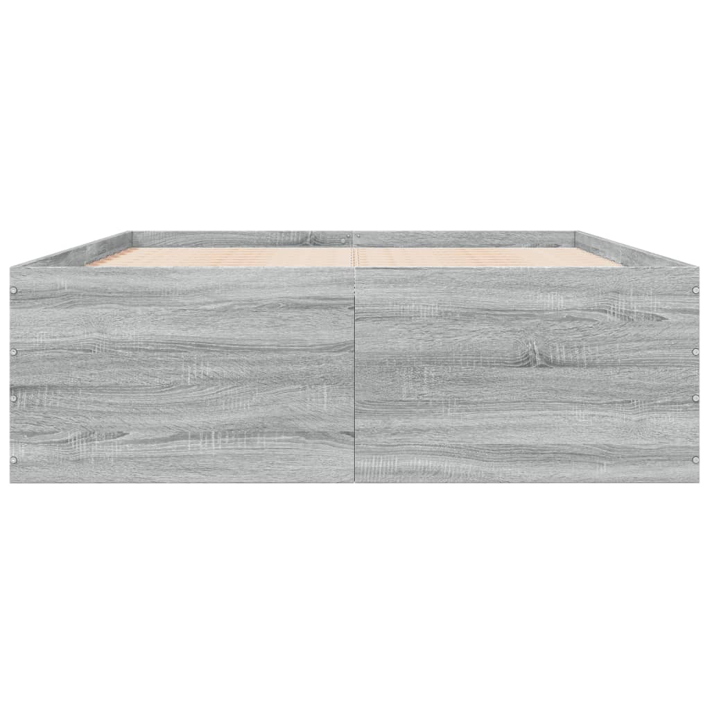 vidaXL Bed Frame without Mattress Grey Sonoma 140x190 cm