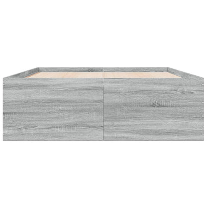 vidaXL Bed Frame without Mattress Grey Sonoma 140x190 cm