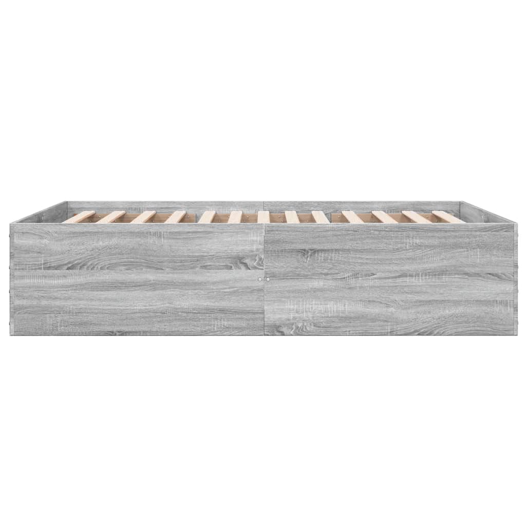 vidaXL Bed Frame without Mattress Grey Sonoma 140x190 cm