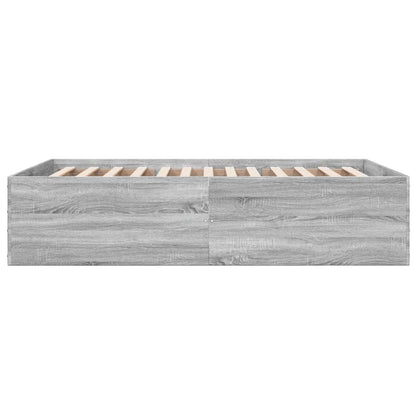 vidaXL Bed Frame without Mattress Grey Sonoma 140x190 cm